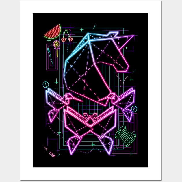 unicornio de neon Wall Art by elcreador888